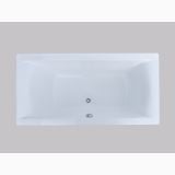Cada Rectangulara Elegancia 190x90x63 cm – cada rectangulara alba vazuta de sus, fundal gri