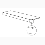 Element de treapta Eco Chic Avana 32x120 cm – schita tehnica, desen tehnic element de treapta cu detaliu muchie