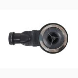 Cadita Dus Compozit Roca Alb 70x90 cm – detaliu, ventil de scurgere negru pentru cadita, fundal alb