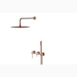Sistem duș 6 în 1 FDesign Colibri, încastrat cu 2 ieșiri Cupru Periat