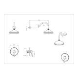 Sistem dus 3 in 1 FDesign Lacrima Crom – schita tehnica, desen tehnic cu dimensiuni pentru sistem dus complet
