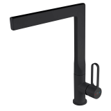 Baterie Stativa Spalator cu Pipa Inalta FDesign Zaffiro Negru Mat – imagine foarte intunecata, detalii aproape invizibile