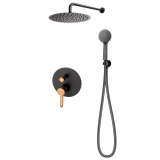 Sistem Dus Incastrat 6 in 1 FDesign Zaffiro Negru-Roz Auriu