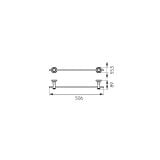 Portprosop simplu FDesign Lacrima Bronz Periat – schita tehnica, desen tehnic cu dimensiuni 506 mm lungime