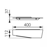 Etajera FDesign Piazza Crom Lucios – schita tehnica, desen tehnic cu dimensiuni 400 112 37 mm