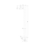 Bras Dus Fix Rectangular FDesign Inula Negru Mat – schita tehnica, desen tehnic cu dimensiuni pentru brat de dus