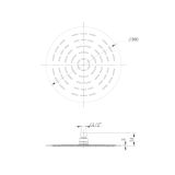 Cap de Dus Slim Rotund 300 Mm, 1/2 , Metal, Finisaj Oglinda FDesign Inula Crom Lucios – schita tehnica, desen tehnic cu dimensiuni cap de dus rotund