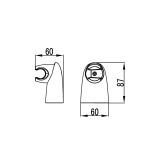 Suport Para Dus Rotund FDesign Inula Alb Mat – schita tehnica, desen tehnic cu dimensiuni suport dus rotund