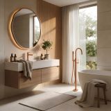 Baterie lavoar înaltă click-clack FDesign Colibri Bronz Periat