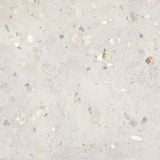 Gresie Portelanata Decor I Cementi White Ciottolo 120x120 cm – placa terrazzo alb cu pietricele colorate