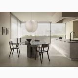 Gresie Portelanata I Cementi Beige 80x80 cm – ambient bucatarie, pardoseala gresie bej in bucatarie cu insula moderna