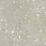Gresie Portelanata Decor I Cementi Flax Ciottolo 120x120 cm – placa gresie terrazzo gri cu fragmente albe