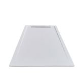 Cadita Dus Compozit cu Rigola Unika Alb 80x120 cm – cadita dus alba cu rigola pe fundal neutru
