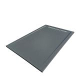 Cadita Dus Compozit cu Rigola Unika Gri 90x120 cm – cadita dus gri izolata pe fundal alb cu rigola