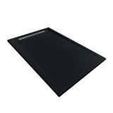 Cadita Dus Compozit cu Rigola Unika Negru 80x120 cm – cadita dus neagra cu rigola pe fundal alb