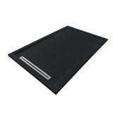 Cadita Dus Compozit cu Rigola Unika Negru 80x120 cm – cadita de dus neagra cu rigola izolata pe fundal alb
