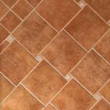Gresie Imitatie Cotto Galestro HGT 11 Mattone 15x15 cm – detaliu, gresie asezata diagonal cu decor floral la colturi