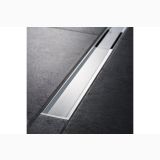 Corp Pentru Rigola Dus Cleanline – detaliu, rigola de dus inox montata intre gresie gri