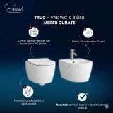 Vas WC Rimless Suspendat Venise cu Capac Soft-Close Sanimed – infografic sfaturi curatare vas wc si bideu cu otet