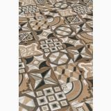 Gresie Intarsi Elite Mix 20x20 cm – detaliu, pardoseala cu model geometric decorativ multicolor imbinat