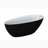 Cada Freestanding Goya Black&White 160x70 cm – cada ovala freestanding neagra cu interior alb