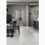 Gresie Efect Beton Blend Dune Grey Mat 60x120 cm – ambient loft cu sufragerie