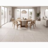 Gresie Efect Beton Blend Dune Sand Mat 60x60 cm – ambient sufragerie elegantă