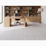 Gresie Efect Beton Blend Dune Silver Mat 60x60 cm – ambient birou acasă