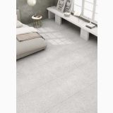 Gresie Efect Beton Blend Dune White Mat 60x120 cm – ambient dormitor luminos