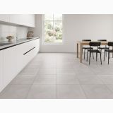Gresie Efect Beton Essence Materia Urban Mat 60x60 cm – ambient bucătărie minimalistă