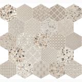 Gresie Hexagonala Patchwork Essence Damascato Mix 21,5x25 cm – model de montaj