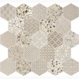 Gresie Hexagonala Patchwork Essence Damascato Mix 21,5x25 cm – plăci hexagonale mix
