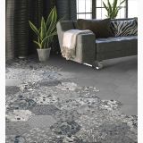 Gresie Hexagonala Patchwork Essence Jungle Mix 21,5x25 cm – ambient living cu canapea