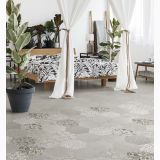 Gresie Hexagonala Patchwork Essence Pizzo Mix 21,5x25 cm – ambient dormitor luminos