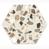 Gresie Hexagonala Terrazzo Essence Colonial 21,5x25 cm – placă hexagonală