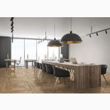 Gresie Imitatie Parchet Essence Cassettone Castagno 90x90 cm – ambient birou cu masă de conferințe