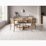 Gresie Terrazzo Blend Pebble White Mat 60x60 cm – ambient sufragerie elegantă