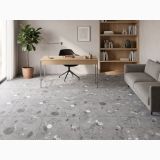 Gresie Terrazzo Blend Stone Grey Mat 60x60 cm – ambient birou acasă