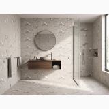 Gresie Terrazzo Blend Stone Sand Mat 30x60 cm – ambient baie modernă