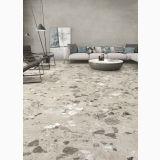 Gresie Terrazzo Blend Stone Sand Mat 60x120 cm – ambient living cu canapea