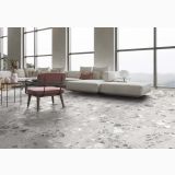 Gresie Terrazzo Blend Stone Silver Mat 60x120 cm – ambient living luminos cu ferestre mari