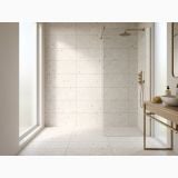 Gresie Terrazzo Essence Cristalli Colonial Mat 30x60 cm – ambient baie cu duș walk-in