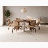 Gresie Terrazzo Essence Cristalli Colonial Mat 60x60 cm – ambient sufragerie elegantă