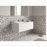Gresie Terrazzo Essence Forest Mat 30x60 cm – ambient baie modernă