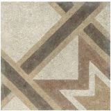 Gresie Decorata Play Concrete Retro A 20x20 cm – placa patrata cu model geometric retro maro bej
