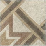 Gresie Decorata Play Concrete Retro A 20x20 cm – placa decorativa cu model geometric retro pe fundal beige