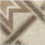 Gresie Decorata Play Concrete Retro A 20x20 cm – placa decorativa geometrica maro bej pe fundal neutru