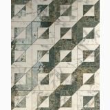 Gresie Portelanata Decor Dimore Audrey Amazzonite 20x20 cm – detaliu, model geometric marmura verde si alb cu triunghiuri