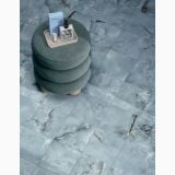 Gresie Portelanata Dimore DI 02 Onice Azzurro 20x20 cm – ambient living, pardoseala gresie efect marmura albastra cu pufuri catifelate