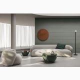 Gresie Nuances Grigio 60x120 cm – ambient living, living modern cu canapea gri si pardoseala neutra